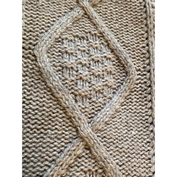 Susan Lawrence Gray Cable Knit Open Front Cardigan Sweater M Office Cozy Comfy - Picture 10 of 11